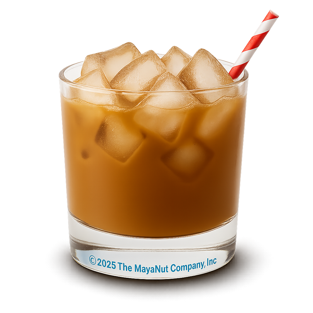 Chilled maya nut beverage in a glass